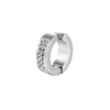 Double row diamond silver ear clip