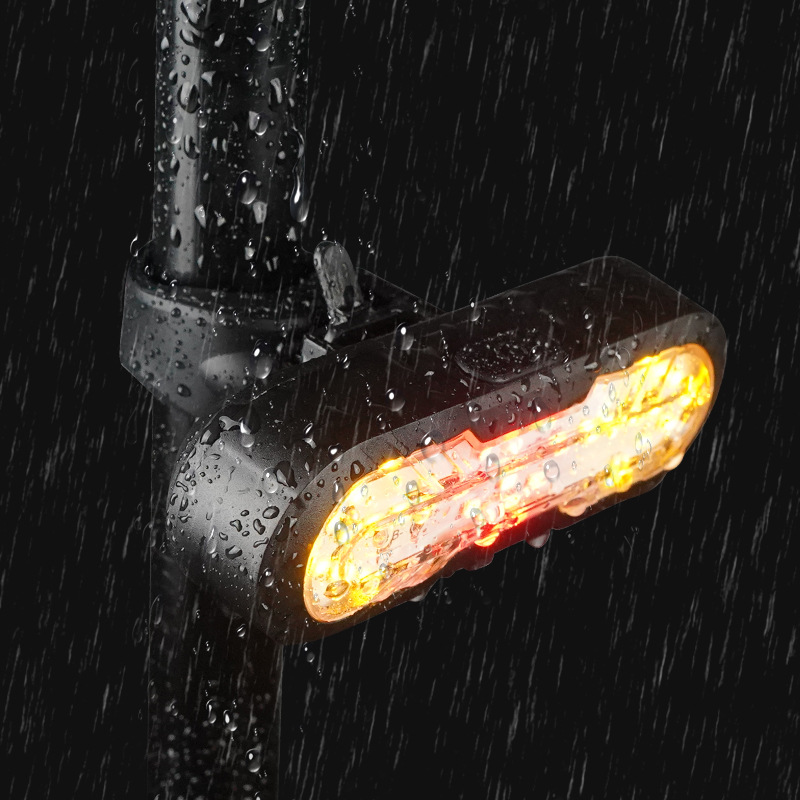 Luces de bicicleta, luces traseras de dirección de control remoto, luces izquierda y derecha, carga USB, conducción nocturna de montaña, LED con bocina, luz de advertencia impermeable