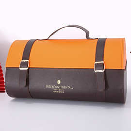 厂家中秋节月饼皮质礼盒定 做手提月饼礼品包装盒箱批发定 制logo