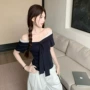 一字领修身夏季显瘦小上衣