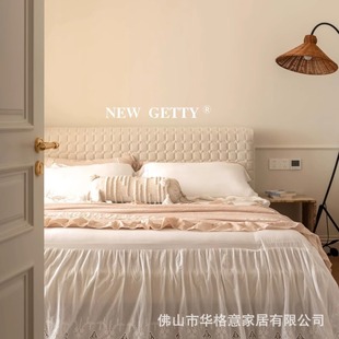Italian-Style Fabric Bed French Cream Style Small Apartment Soft-Packed Double Master Bedroom Light Luxury Internet Celebrity Ruche Bed