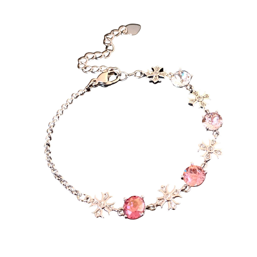 Viento frío Zircon Cruz pulsera redonda moda personalidad exquisita pulsera versátil lujo ligero de alta sensación joyas de mano para mujeres