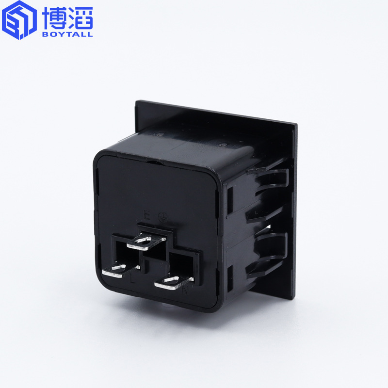 Bostech PDU Module C13 10A 250V Black with Self-Locking Button, Non-Slip C13 Output Socket