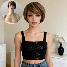 假发长卷发;假发马尾;长直发假发