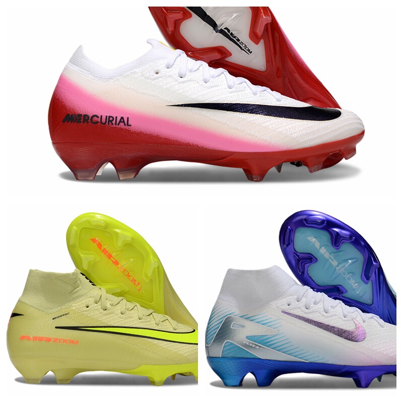 New Professional Large-Size Football Shoes Cross-Border Manufacturer High and Low-Top Double-Layer Waterproof Fishnet Knit Fg Men's and Women's Large Shoes