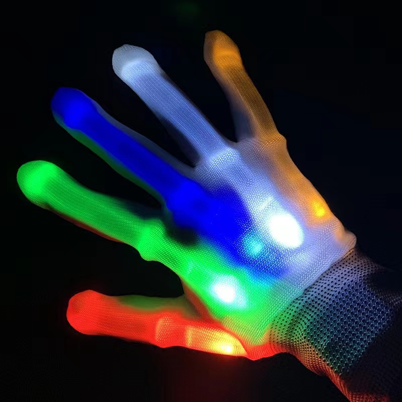 Cruz-frontera llevó guantes regalo de Halloween luminoso súper brillante hueso guantes coloridos accesorios fluorescentes