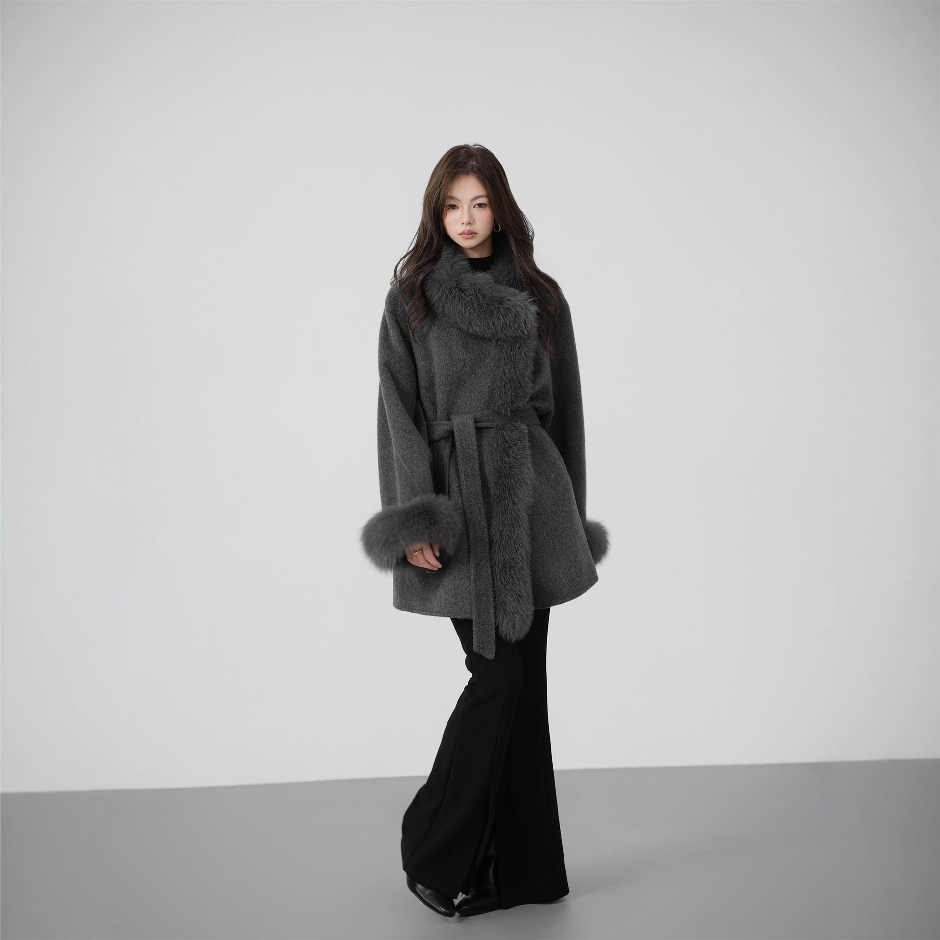 格雷映画｜全羊毛双面尼中长款毛呢外套秋冬新款2025羊绒大衣女