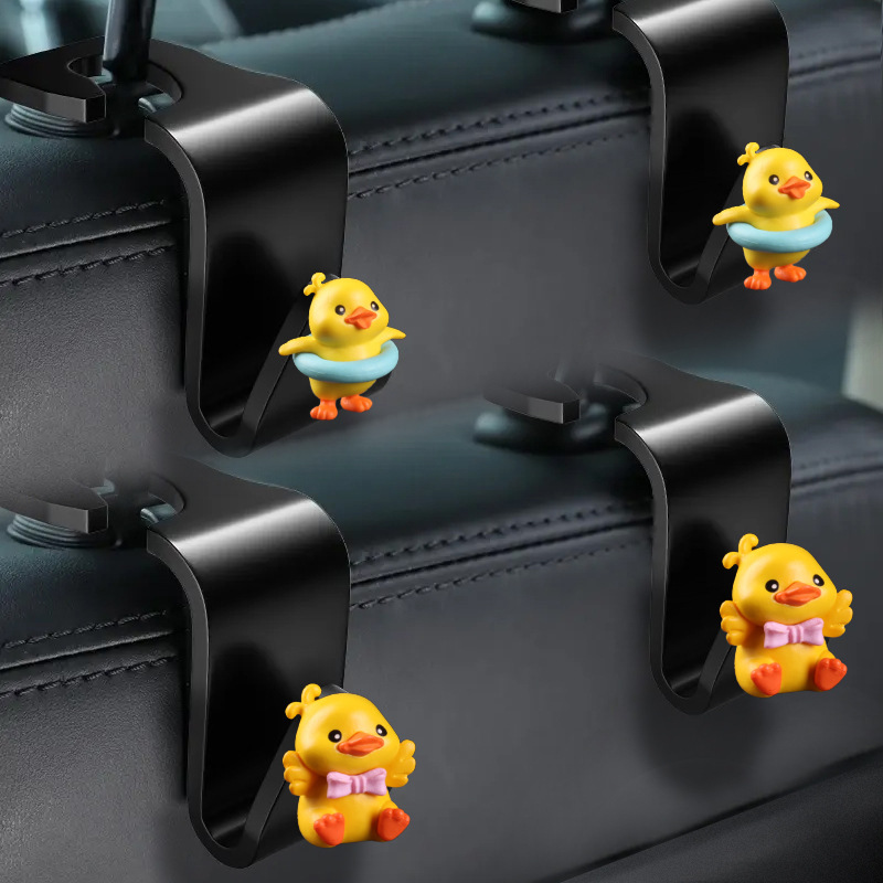 Gancho de coche de dibujos animados, respaldo de silla de coche, asiento trasero, gancho multifuncional, colgante oculto creativo, gancho pequeño