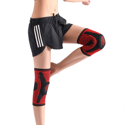 Protective sports knee pads wholesale fitness protective gear processable anti-collision meniscus nylon breathable silicone pressurized knee pads