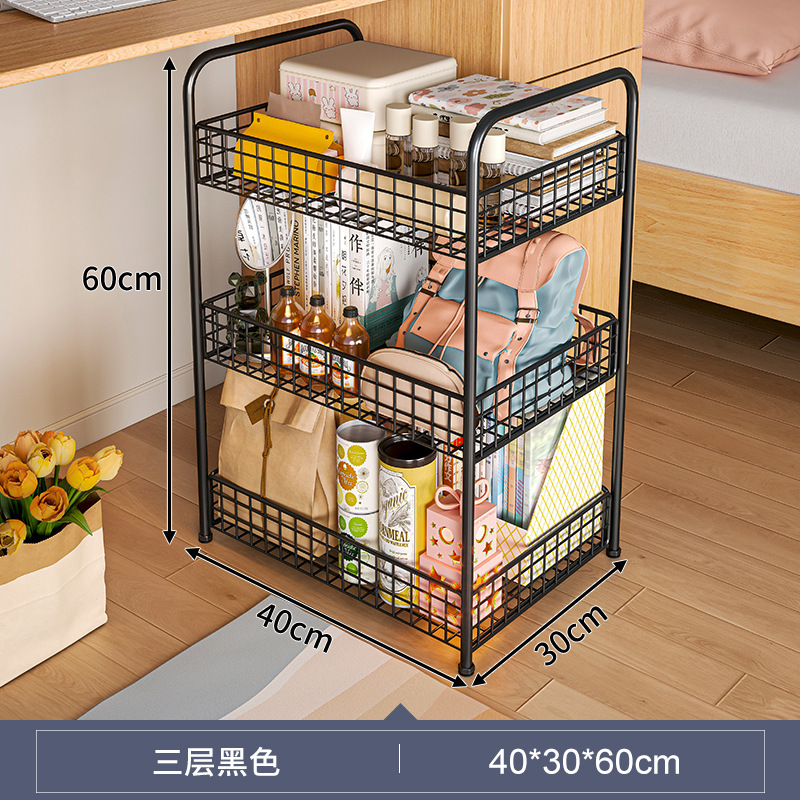 Estante debajo del escritorio Estantería pequeña junto al escritorio Estantería de piso con ruedas extraíbles Estantería de dormitorio de estudiantes