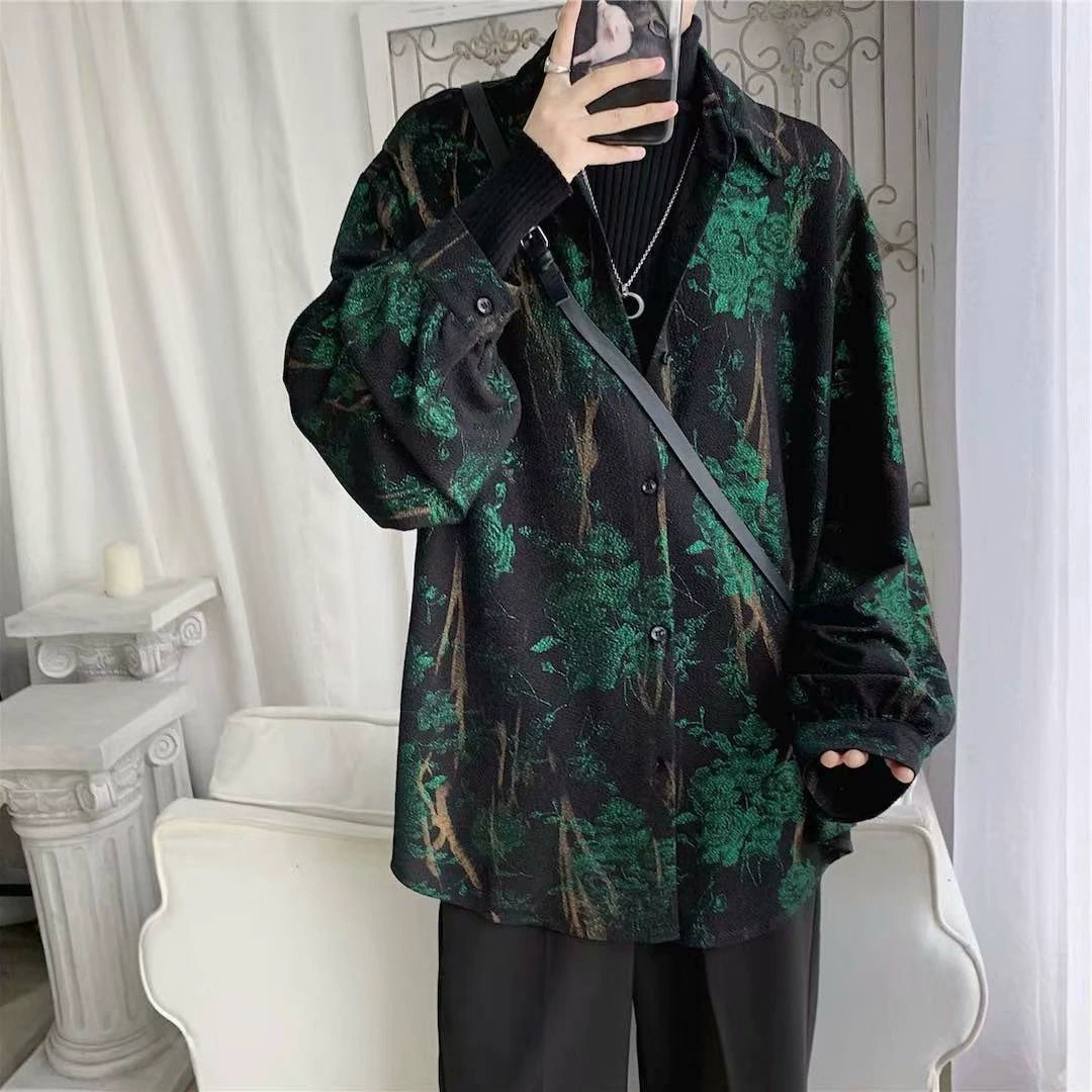 Shirt, retro long-sleeve, internet celebrity