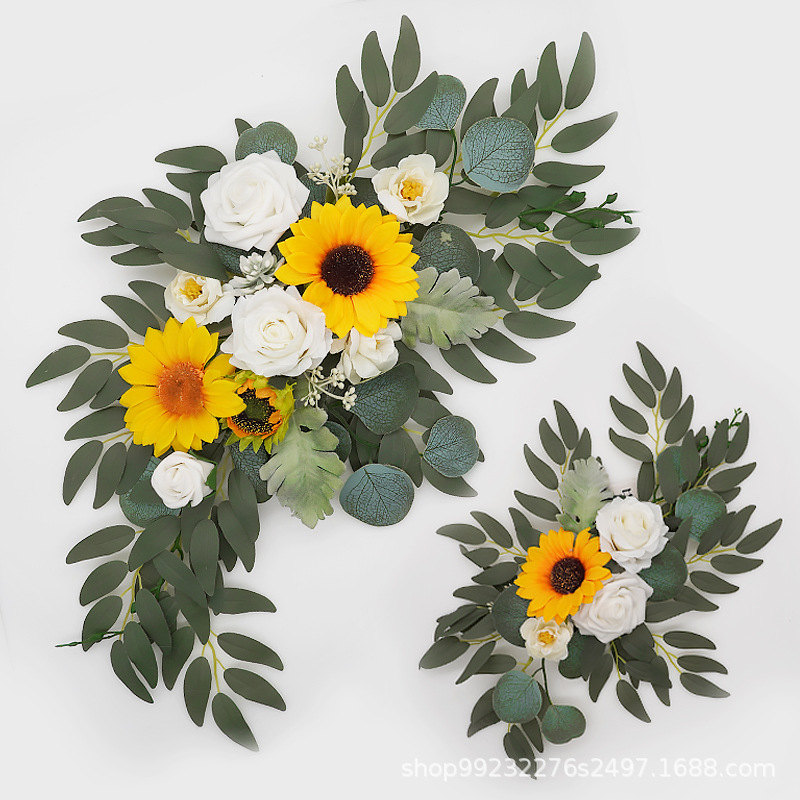 Venta caliente transfronteriza boda flor artificial Bienvenido flor signo flor Mesa flor fotografía decoración boda suministros fábrica al por mayor