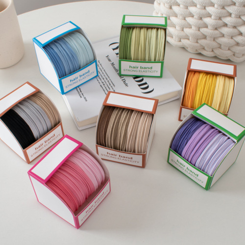 New gradient colorful box package hair tie headband simple hair clip hair tie hair accessory wholesale Korean/Japanese hair accessories