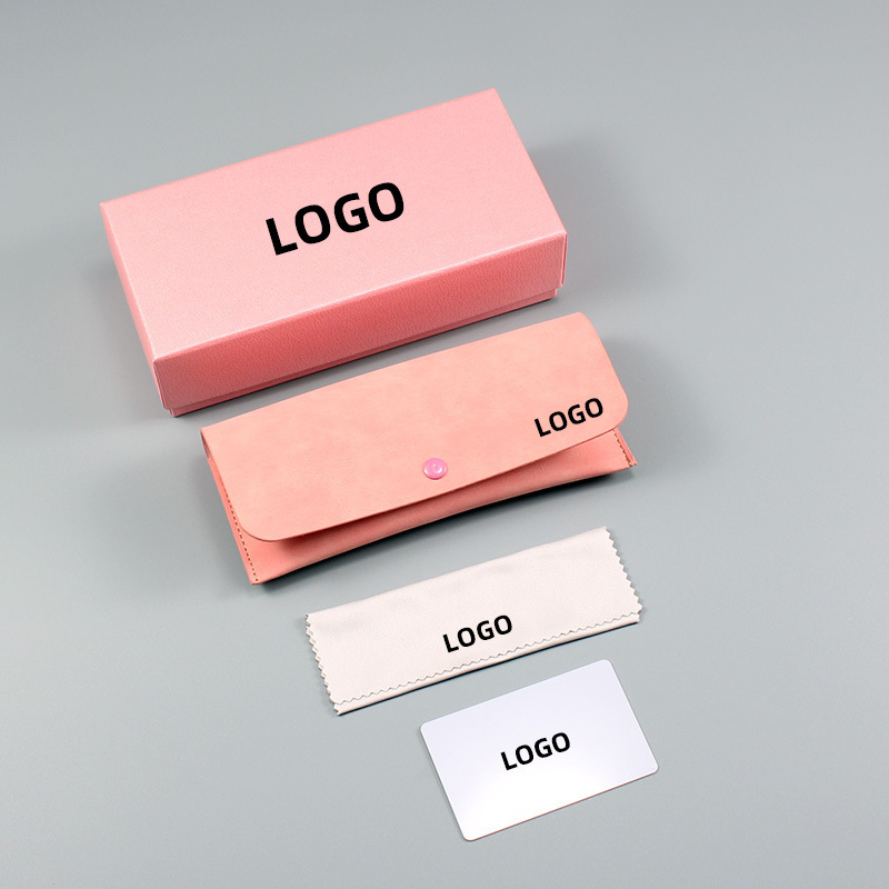 New miu leather handmade glasses case cover in stock wholesale pink suit sunglasses sunglasses storage box