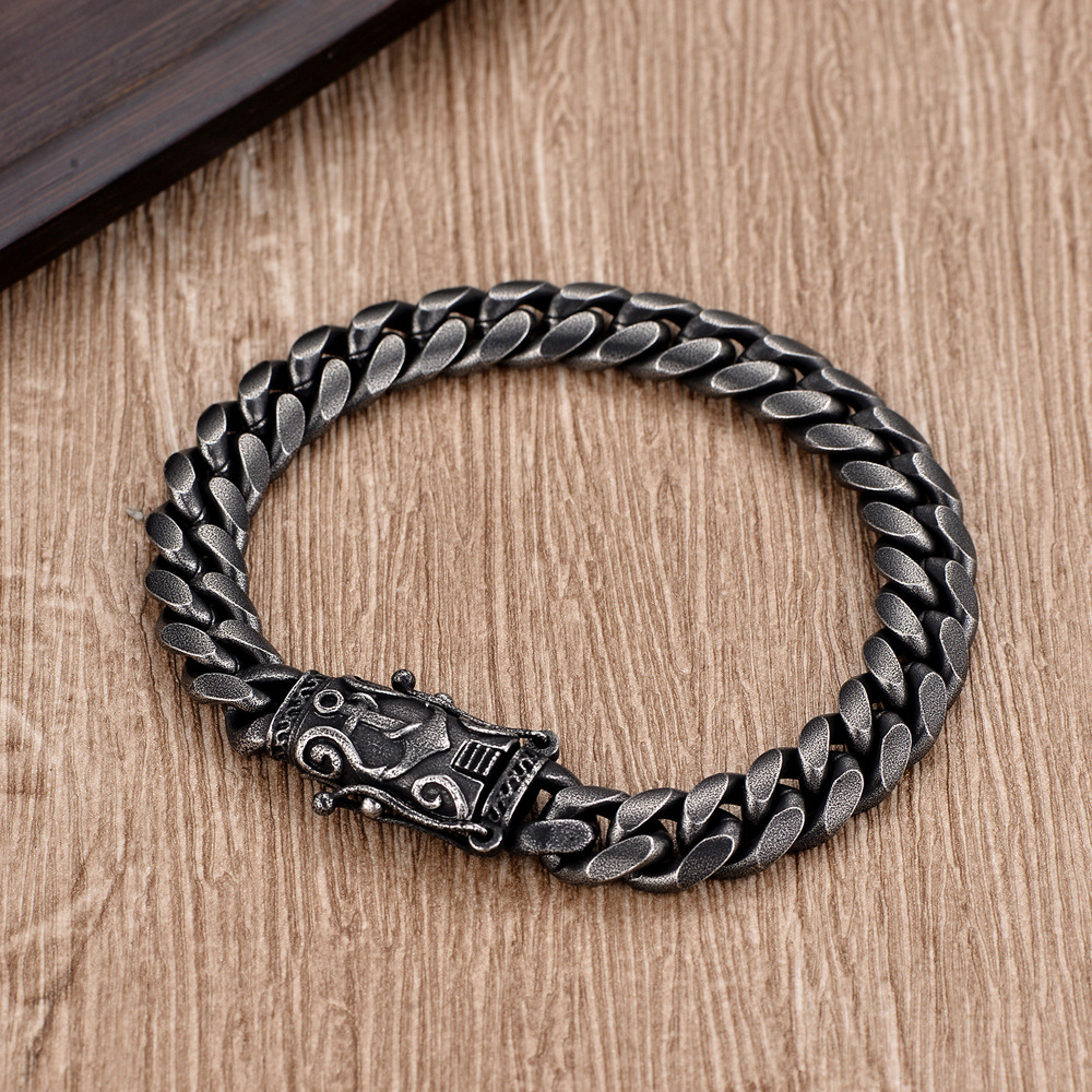Retro double-sided fashionable trend bracelet stainless steel…
