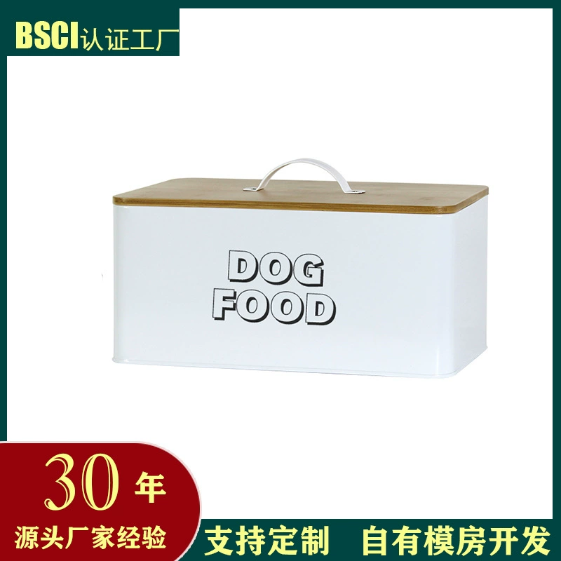 Источник производитель Amazon Country бочка для зерна для американских собак герметичная бочка для хранения зерна изготовленная на заказ квадратная бочка для зерна для кошек с бамбуковой крышкой