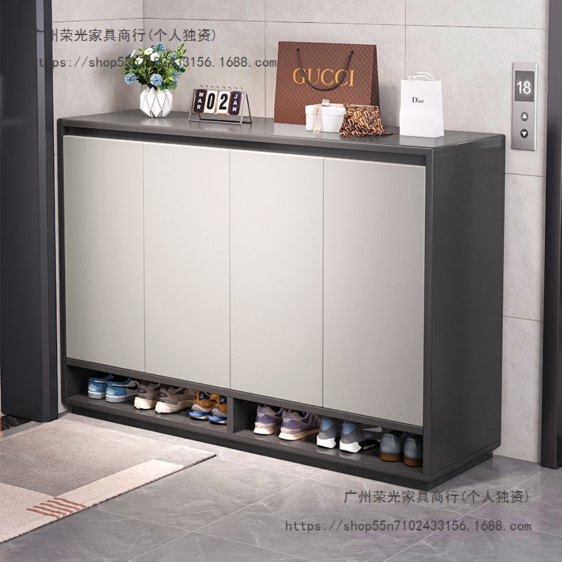 Shoe Cabinet for Home Entrance Hallway Elevator Entrance Foyer Storage Cabinet Integrated Against the Wall 2025 New Solid Wood Shoe Rack