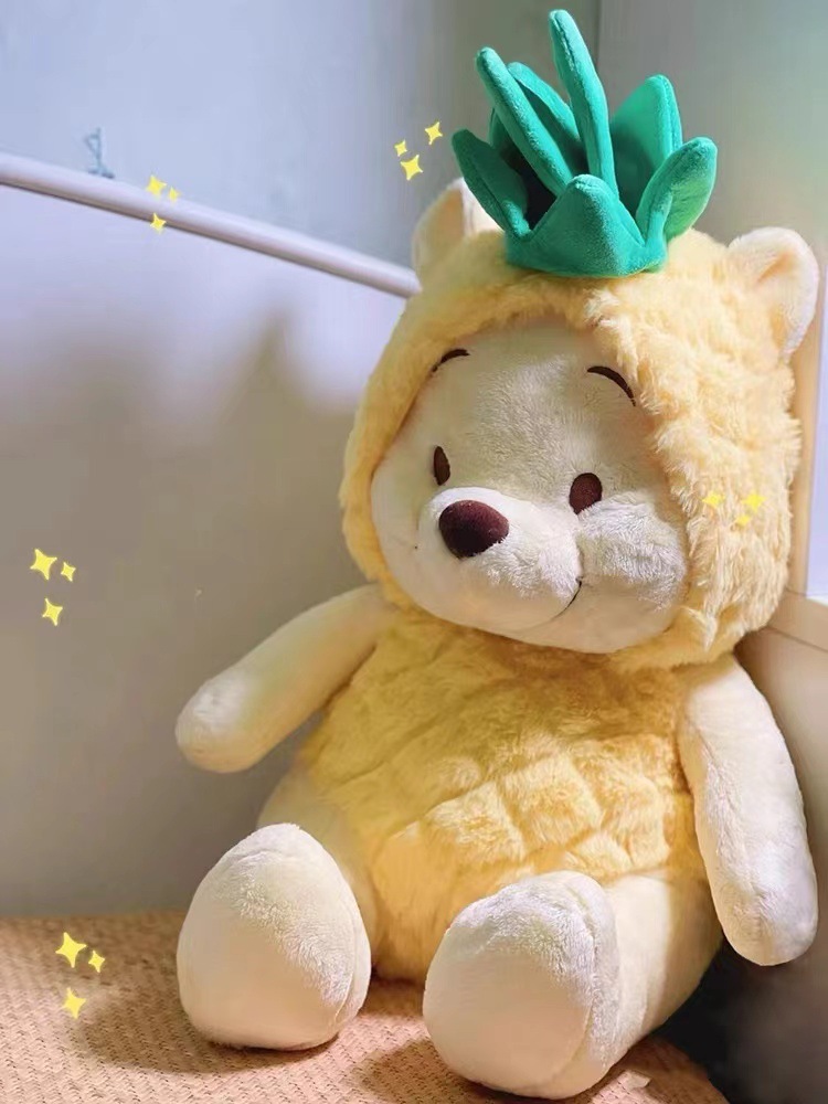 Factory New Pineapple Pooh Doll Plush Toy for Children Cute Poop-Poop Pooh Bear Doll Gift Items