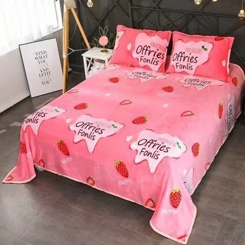 [Thick fleece]winter Flannel sheet Coral Warm blanket Air blanket student Double Four seasons