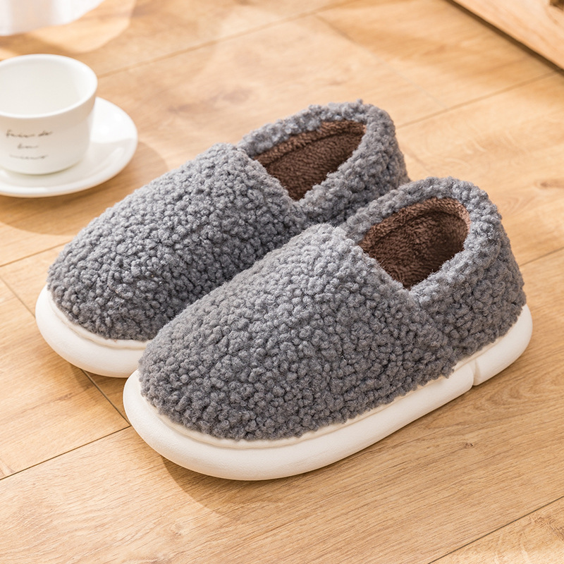 thumbnail image 1 of Zapatillas de algodón para mujer, otoño e invierno, para interior del hogar, cálidas, de confinamiento, antideslizantes, de algodón, para hombre, invierno, 1 of 7