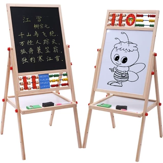 儿童画画板支架式无尘小黑板家用磁性幼儿学写字涂鸦白板可擦木制