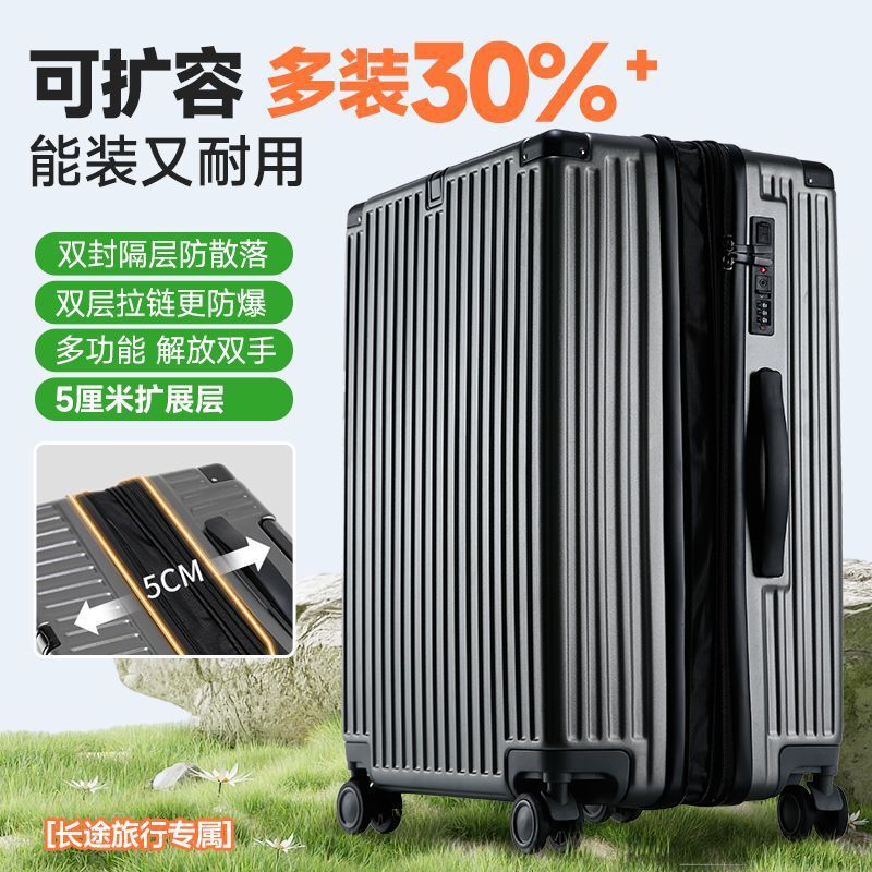 Voyager 2025 New Suitcase Double-Layer Explosion-Proof Zipper Trolley Case Expandable Boarding Case 20inch Suitcase