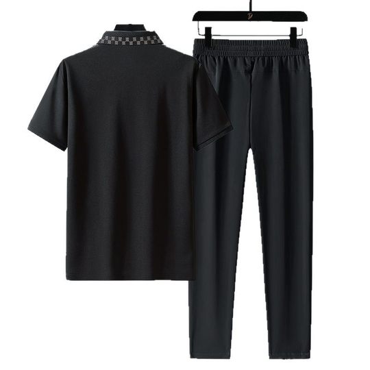 Woodpecker Business Leisure Men's Sports suit 2025 Summer Advanced Sense Middle-aged and Elderly Dad Non-ironing Ice Silk suit