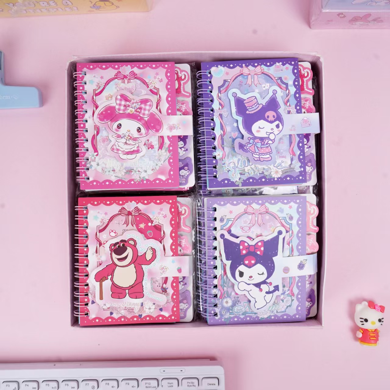 Cuaderno de Espiral A7 con Cierre Mágico y Páginas de Colores para Estudiantes