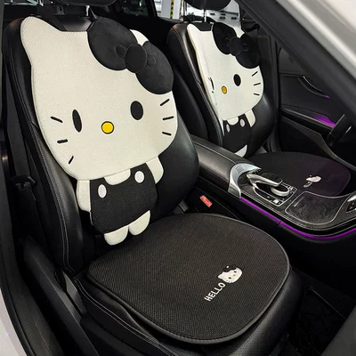 Seat cushion, seat cover | cover - black-and-white-kt-front-row-double-seat-four-piece-set