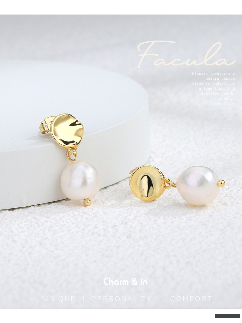 Fashion Irregular Copper Earrings Plating Artificial Pearls Copper Earrings display picture 1