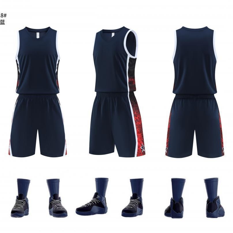 Basketball Uniform New Suit Quarter Pants Men's and Women's Printed Game Jersey Summer Children's Training Camp Team Uniform Vest