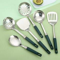 シャベルセットシャベル調理器具ステンレス台所用品セットシャベル家庭用墨緑柄炒めシャベルスプーン