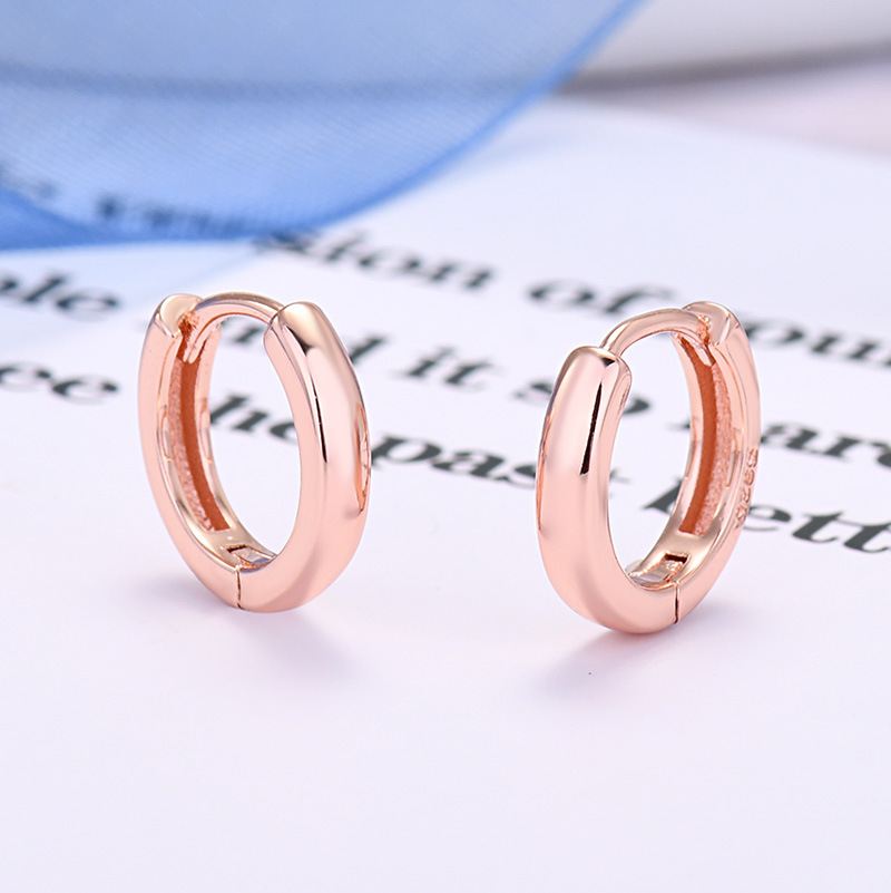 Elegant 925 Silver Needle Minimalist Round Hoop Earrings