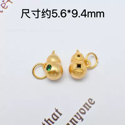 S925 Silver Electroplated 24K Gold Zərgərlik ara hissələri - green-zirconium-money-gourd