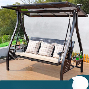 Outdoor Swing Double Courtyard Rocking Chair Wrought Iron Outdoor Adult Indoor Hanging Chair Balcony Swing Seat Garden Rocking Bed