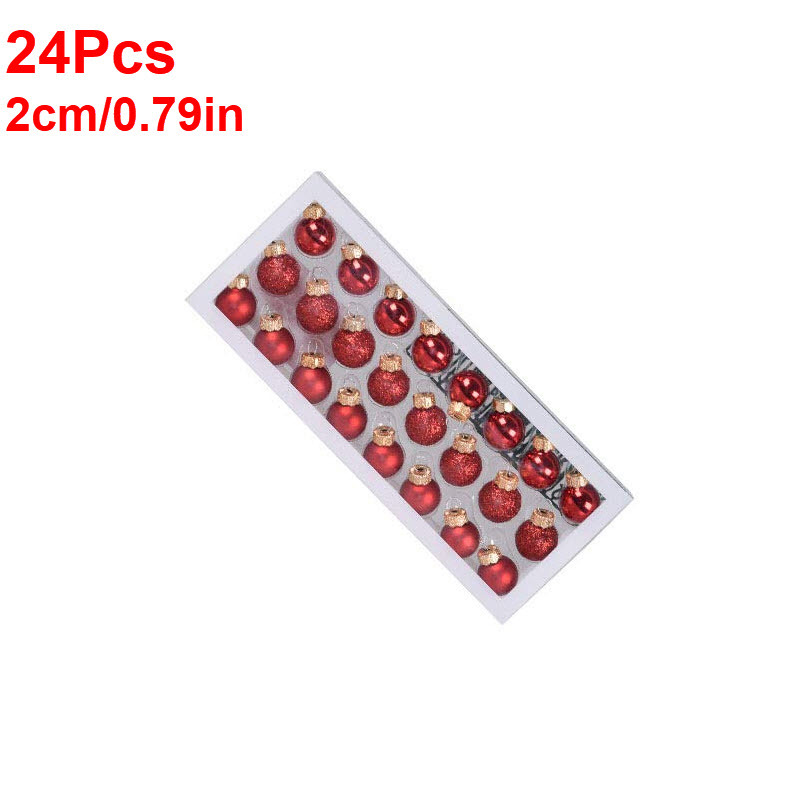 Colgante de Navidad de punto transfronterizo Bola de Navidad de vidrio de colores mezclados de varios estilos creativos Bola de decoración de árbol de Navidad 24PCS