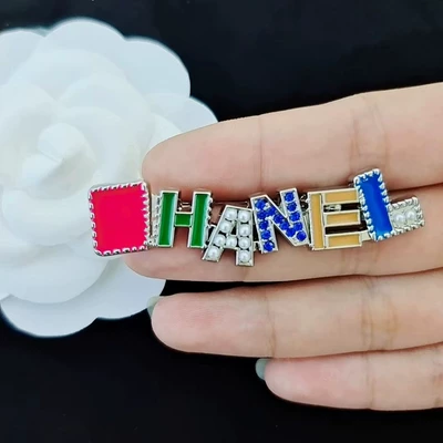 High quality full letter brooch double Yaxa sancaqları - silver-17mm-x-60mm