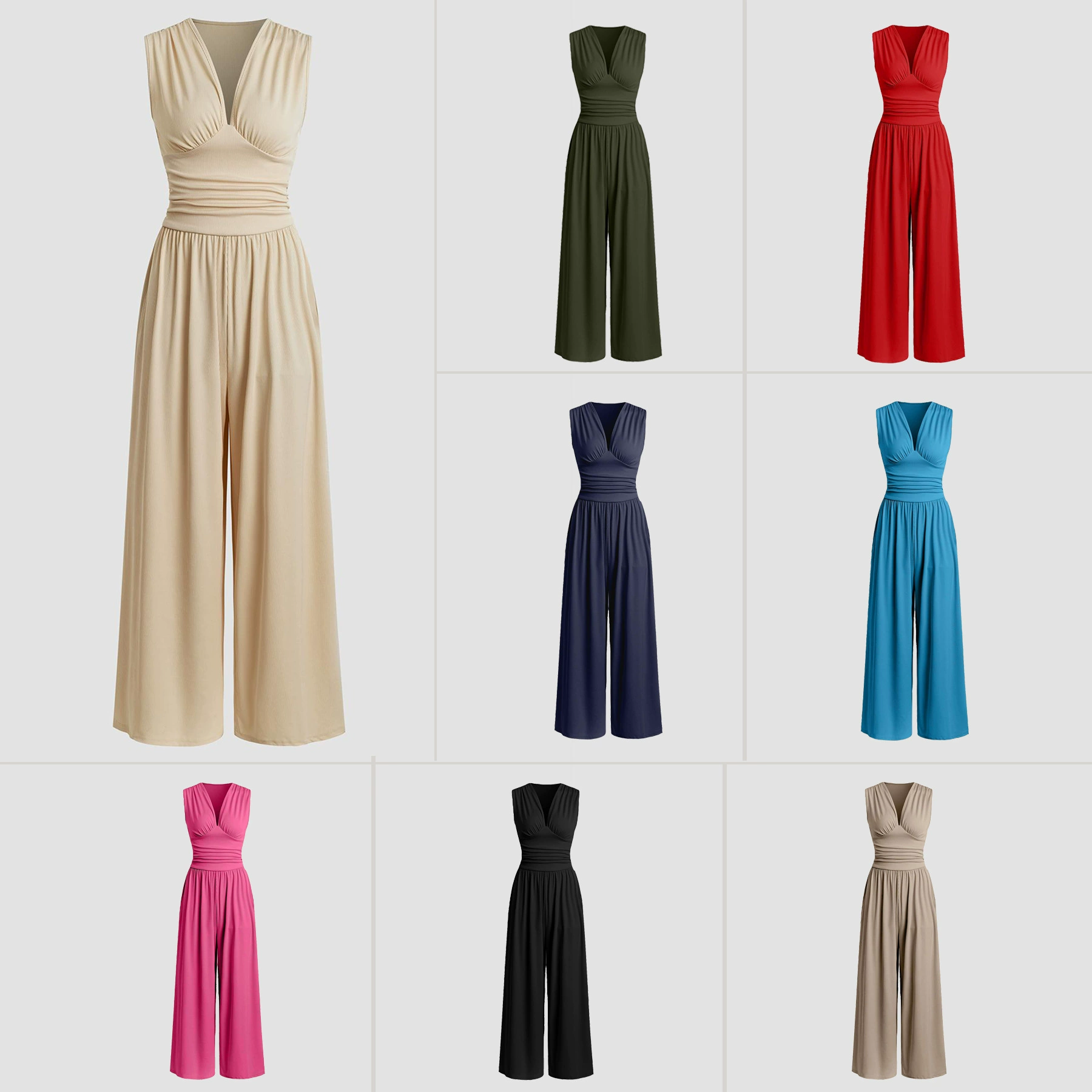 Amazon Eeby Европейские и американские новые трикотажные комбинезоны без рукавов