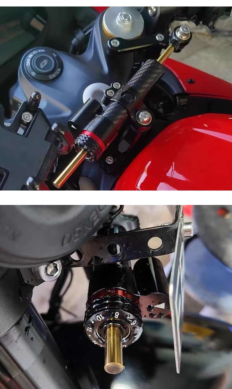 New Titanium Ruler Motorcycle Modified Scooter Carbon Fiber Damper Direction Buffer Anti-Swing Balance Bar in Stock