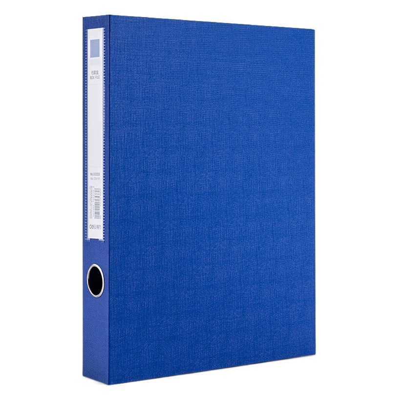 Deli 63200-35mm caja de archivo caja de información de archivo inductivo acabado lateral en hebilla magnética sellado azul