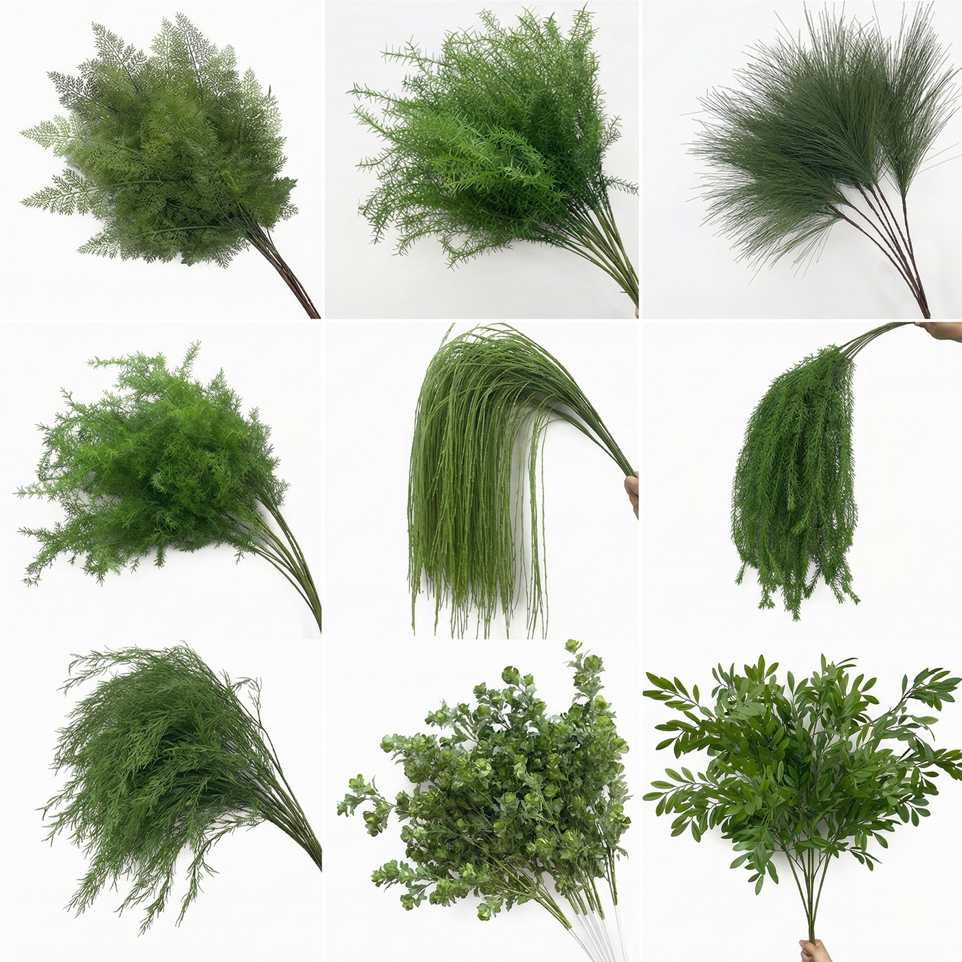 Green Wedding Artificial Flower Scene Layout Simulated Green Plant Thousand-Layer Golden Asparagus Reed Grass Forest Artificial Flower