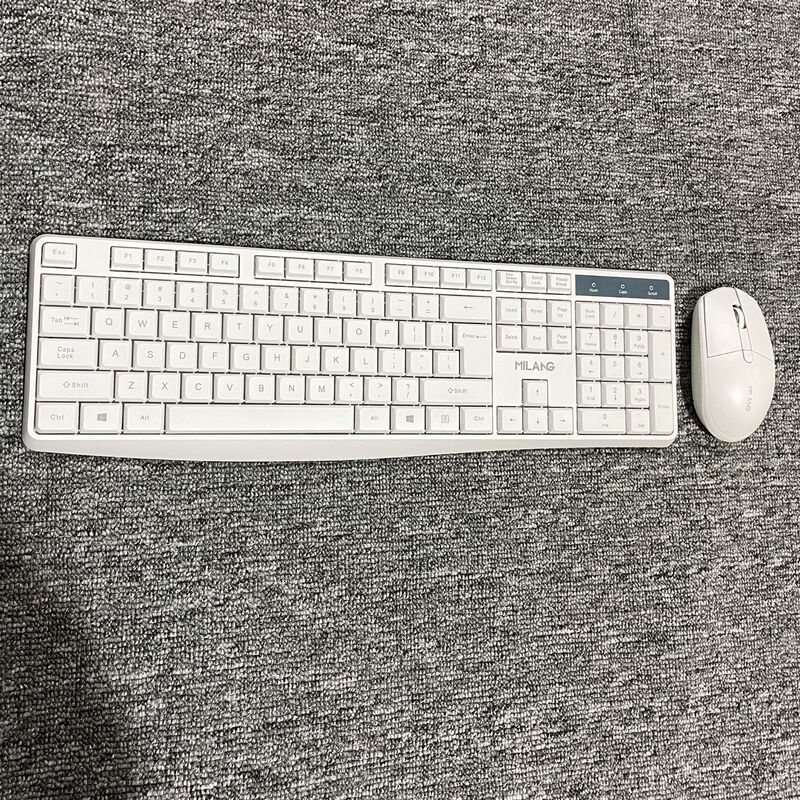米狼W530一体型ホワイトワイヤレスキーボードマウスセットオフィス用低音ノートパソコンデスクトップパソコン越境卸売|undefined
