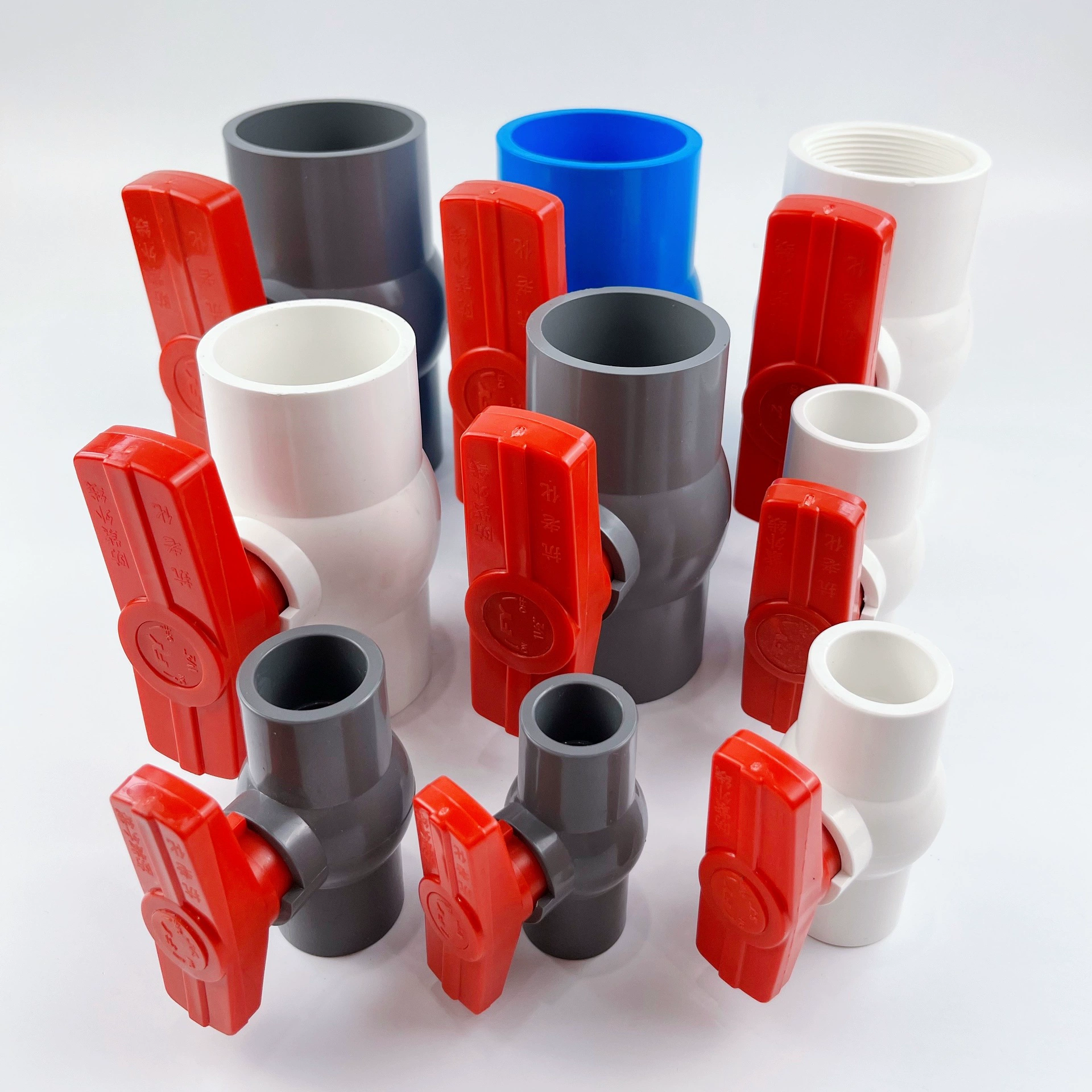 Шаровой кран из ПВХ для водоснабжения, регулирующий клапан 20, 25, 32, 63, резьбовой, для подачи воды, УФ-стойкий, с широкой рукояткой, большой рукояткой