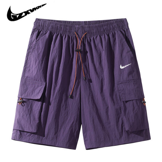 Men's 2025 Summer Fashion Brand Ice Silk Shorts Men's Sports Casual Multi-Bag Pants Straight Tooling Pants Men's Pants