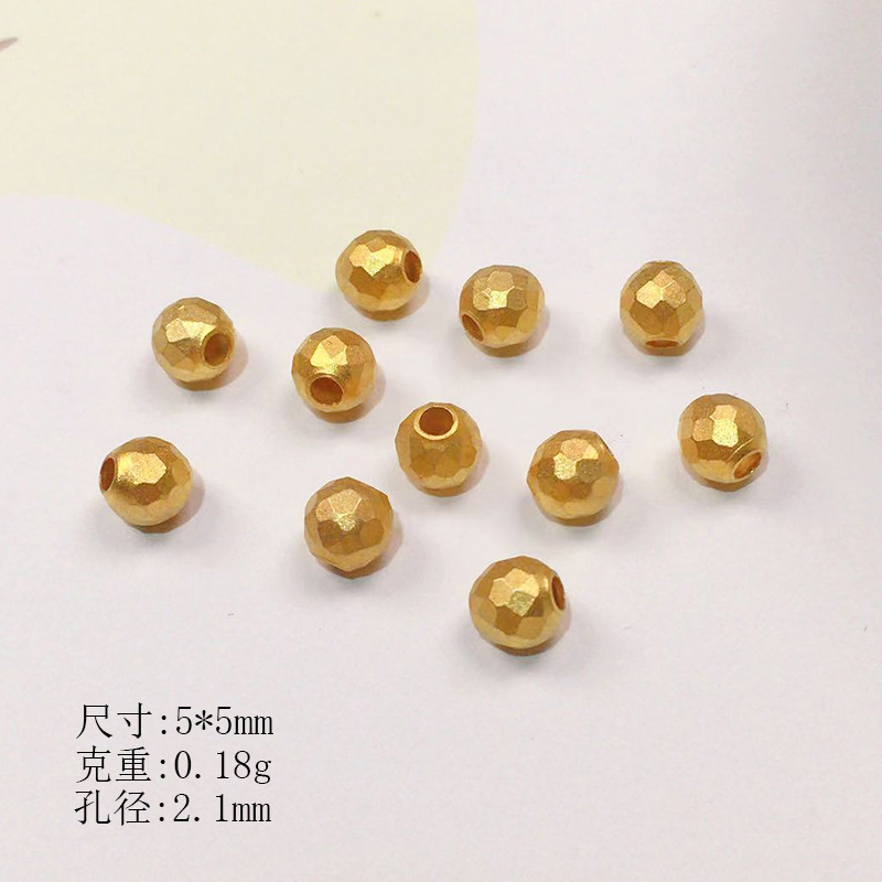 S925 Silver Plated Gold Torus Loose Bead Spacer Semi-finished DIY Jewelry Crystal Jewelry Bracelet Necklace Accessories