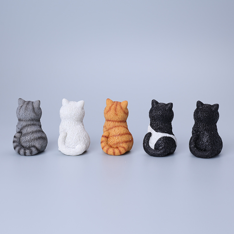 座っている猫の装飾品オレンジ猫黒と白の猫ペットモデルかわいいミニカー車のインテリア装飾おもちゃ DIY|undefined