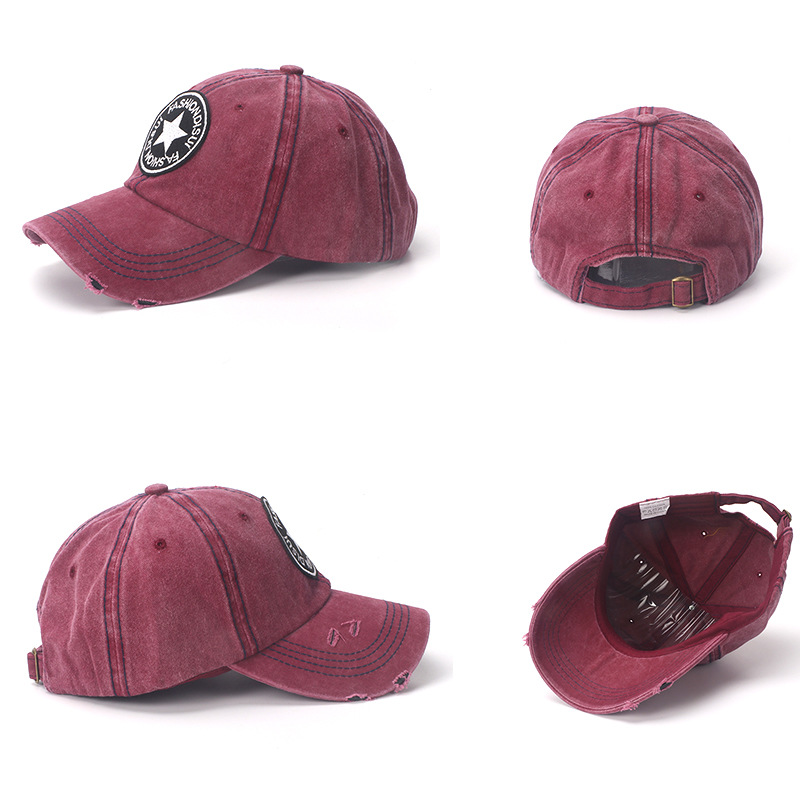 Baseball men's new outdoor sunscreen summer women's sun hat, washed denim duckbill cap, K667_voghion.com