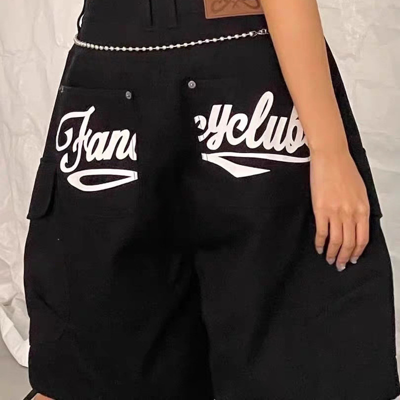 Camouflage Letter Print Large Pocket Tie-Up Cargo Shorts 2025 Autumn New American Style Loose Cropped Shorts