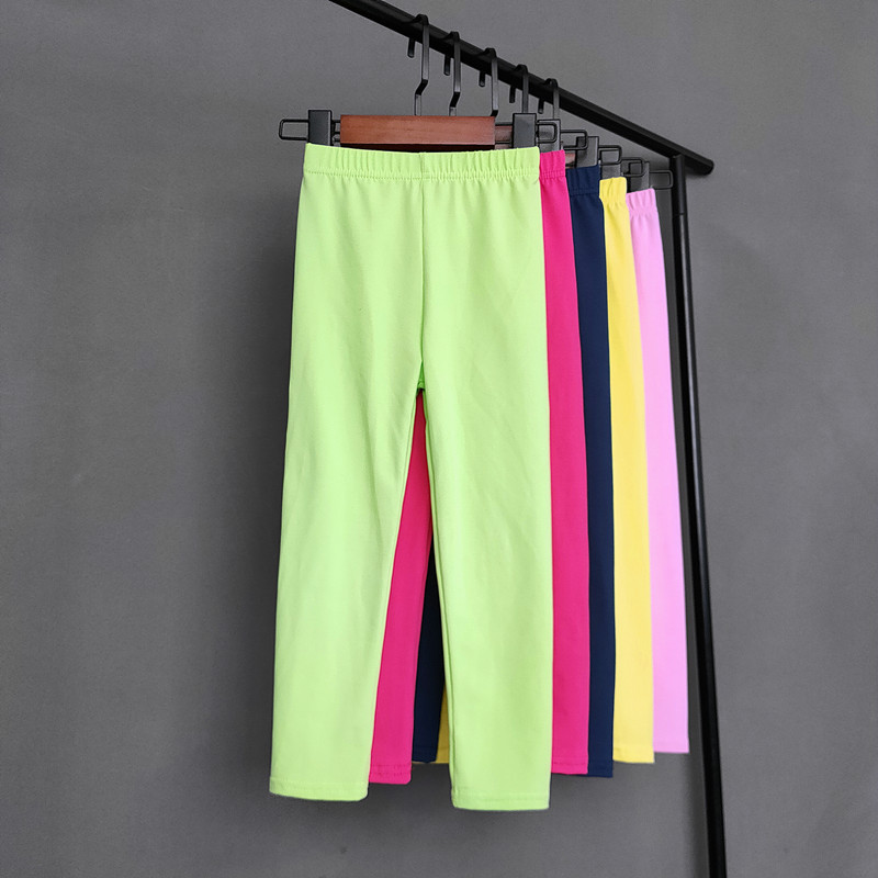 Summer cute children's solid color leggings
