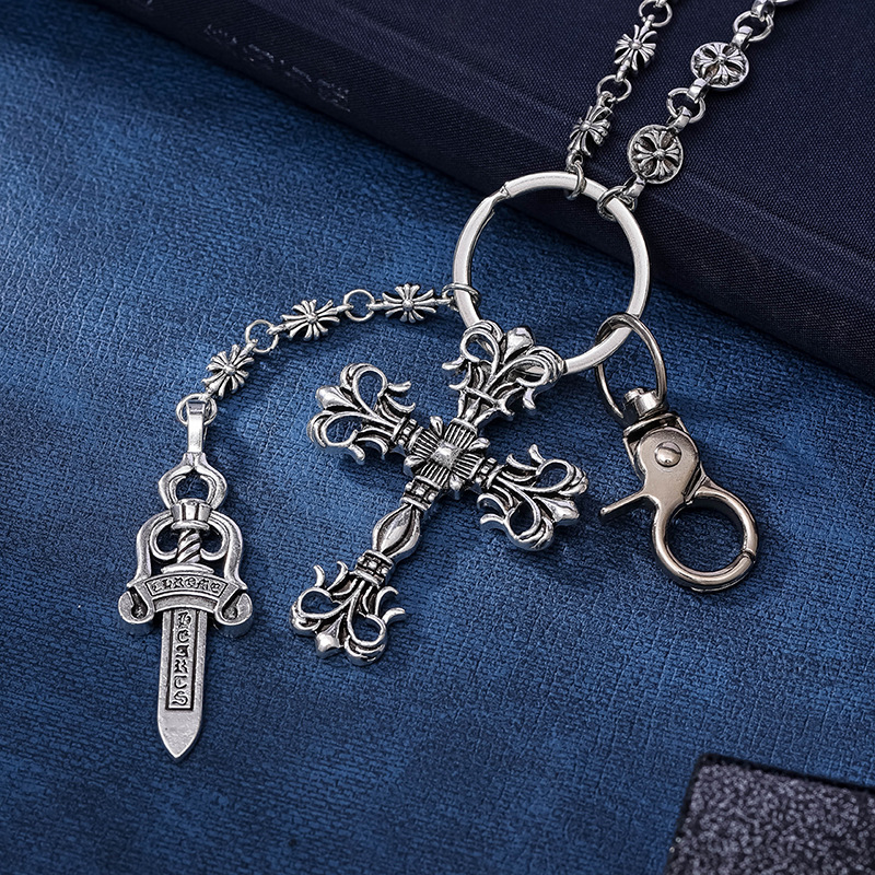 European and American Cross Retro Style Bag Chain Accessories Double Layer Chain Accessories Hanging Chain Sword
